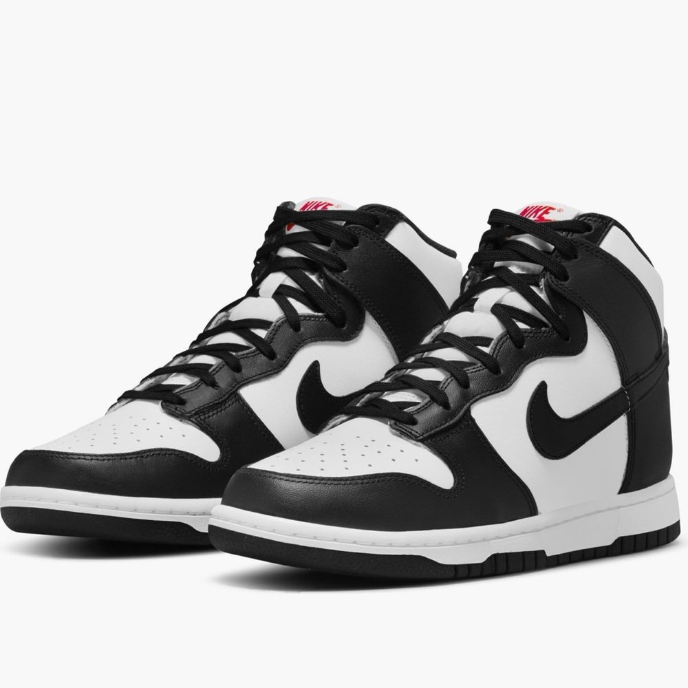 Nike dunk high tops - white/blk/university red - 8